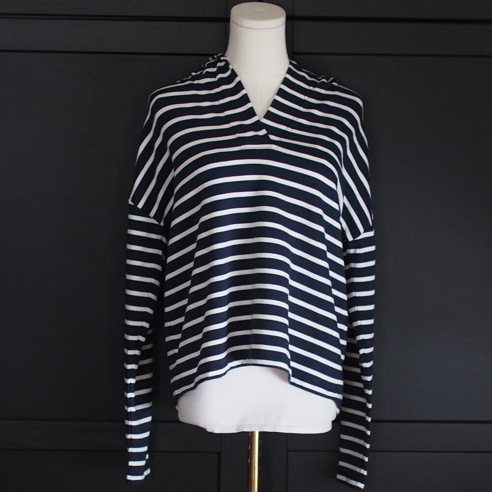 Charlie B | Like NEW, Navy & White Stripe, French Terry Hoodie